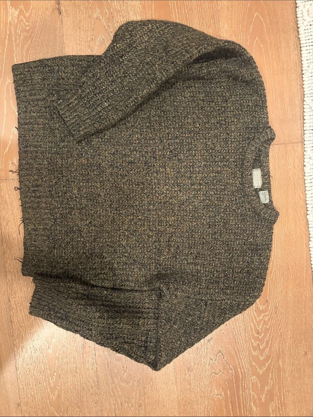 Christopher Hayes Chunky Knit Crewneck Sweater - Olive Mélange